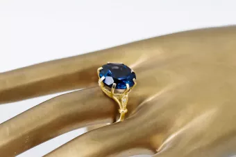 Ring Vintage style Sapphire 14K Yellow gold vrc073y
